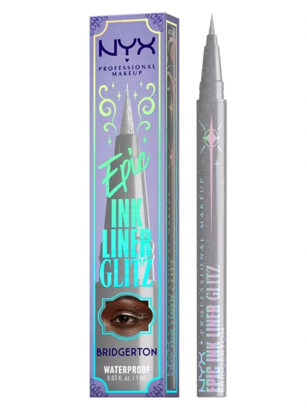 NYX Bridgerton Royal Epic Ink Liner Glitz — Waterproof in Silver